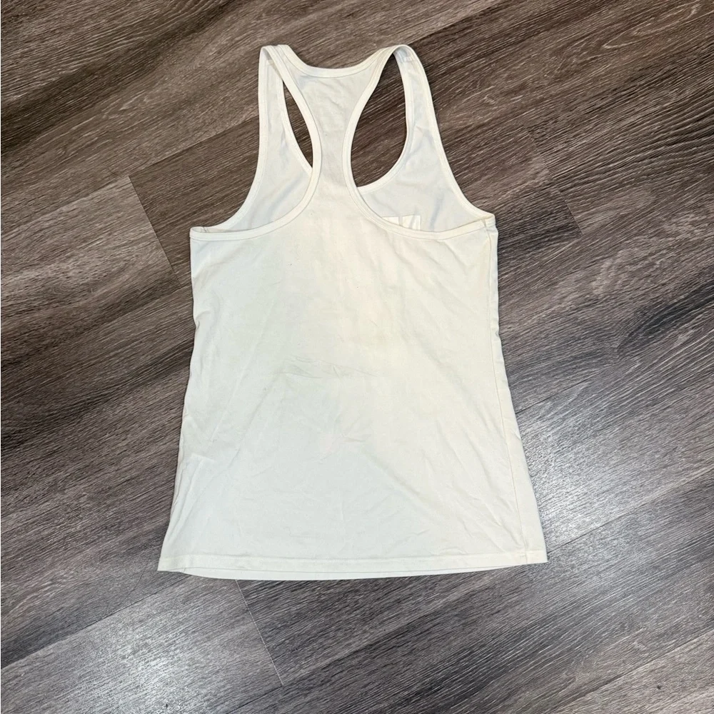 Nike White Tank Top with Pink and Black Graphic - Picture 6 of 8